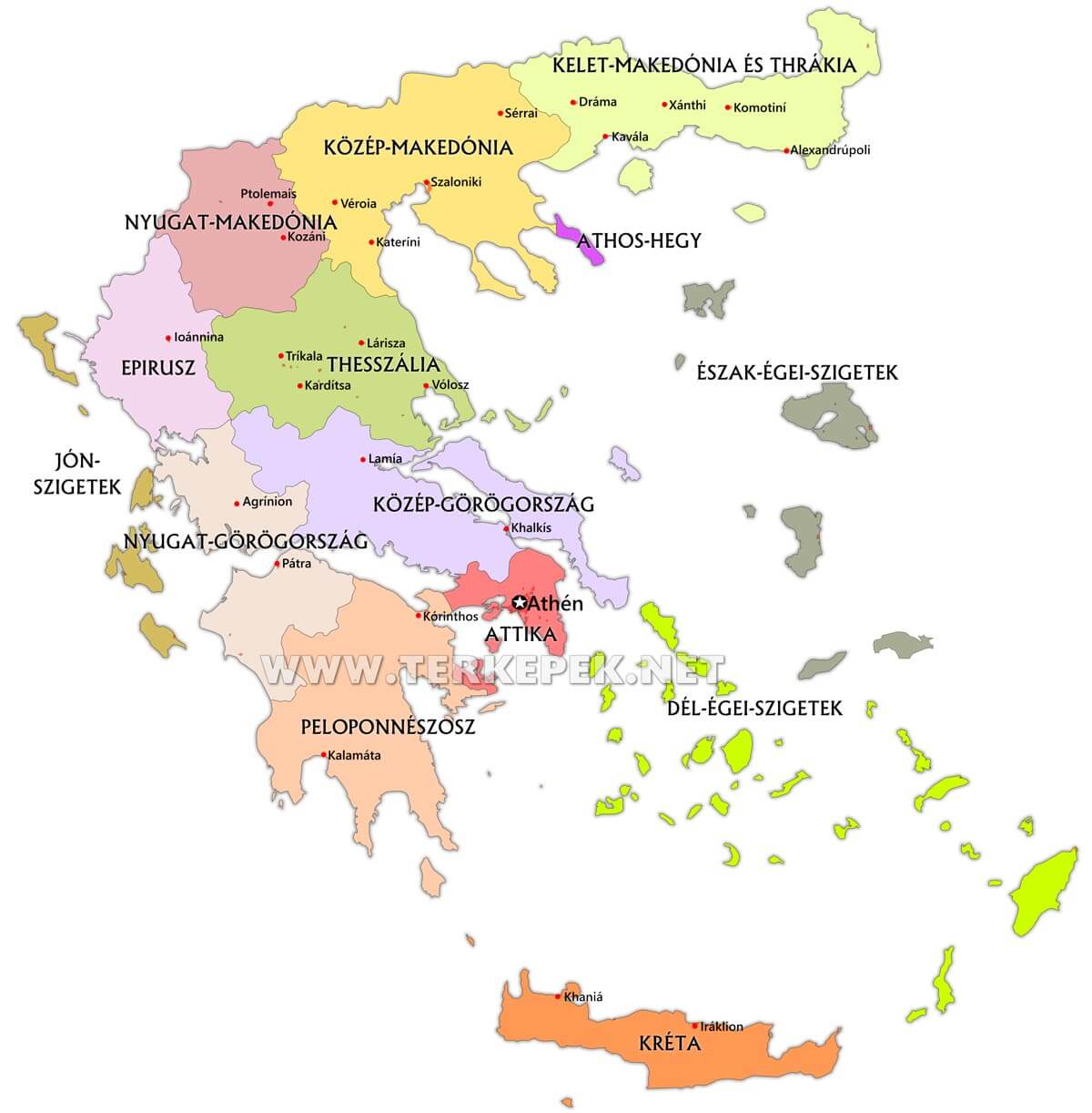 görögország térkép magyarul